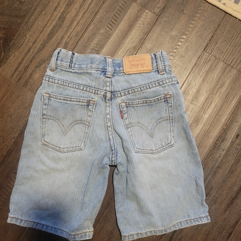 Levi's Boys Denim Shorts Size 5 Adjustable Waist Blue Casual